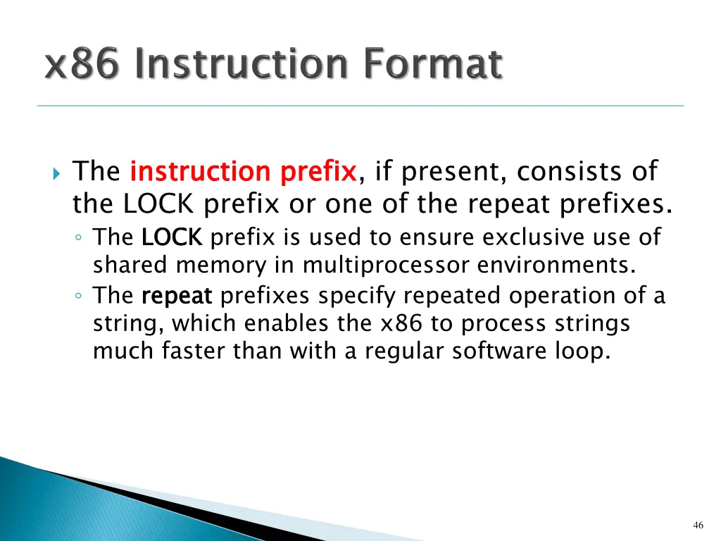 the instruction prefix the lock prefix