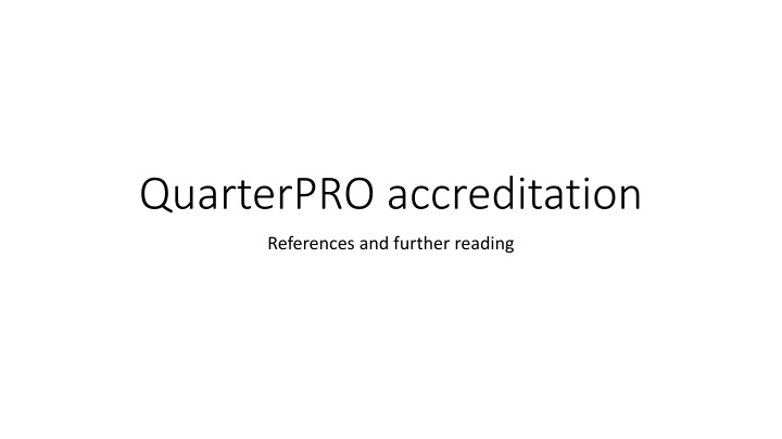 quarterpro accreditation