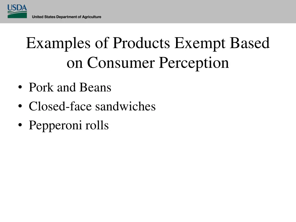 examples of products exempt based on consumer