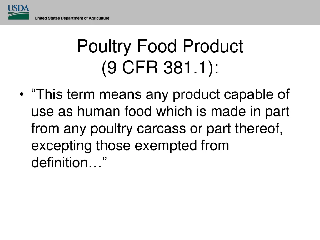 poultry food product 9 cfr 381 1