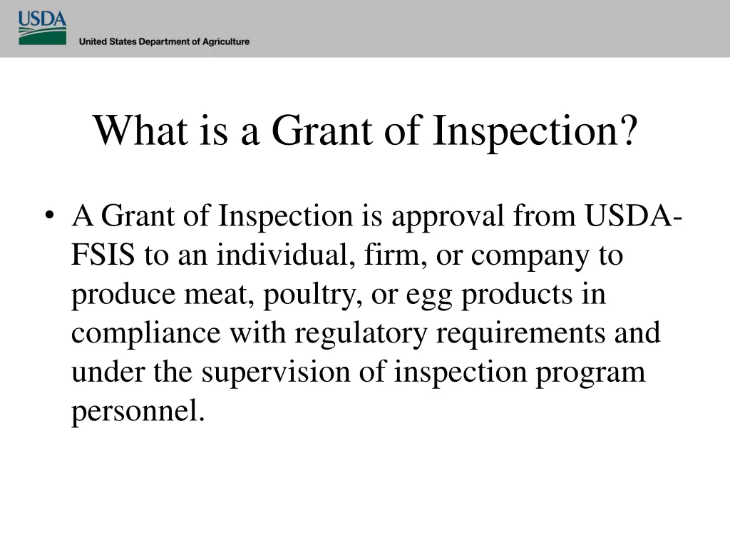 what is a grant of inspection