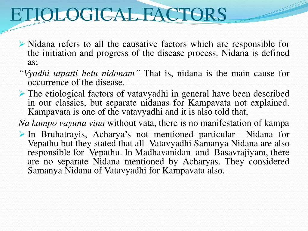 etiological factors