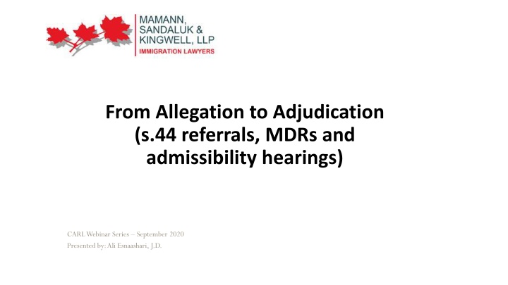 from allegation to adjudication s 44 referrals