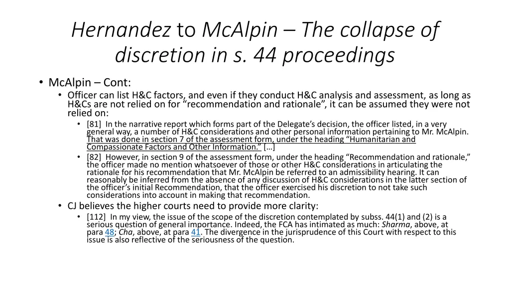 hernandez to mcalpin the collapse of discretion 3