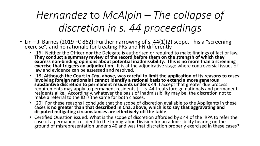 hernandez to mcalpin the collapse of discretion 4