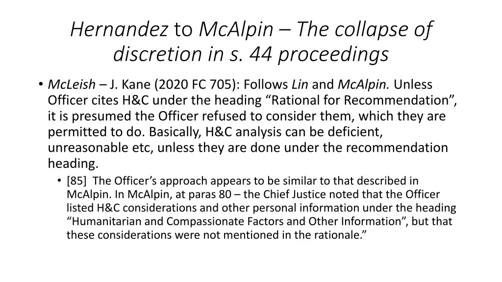 hernandez to mcalpin the collapse of discretion 5