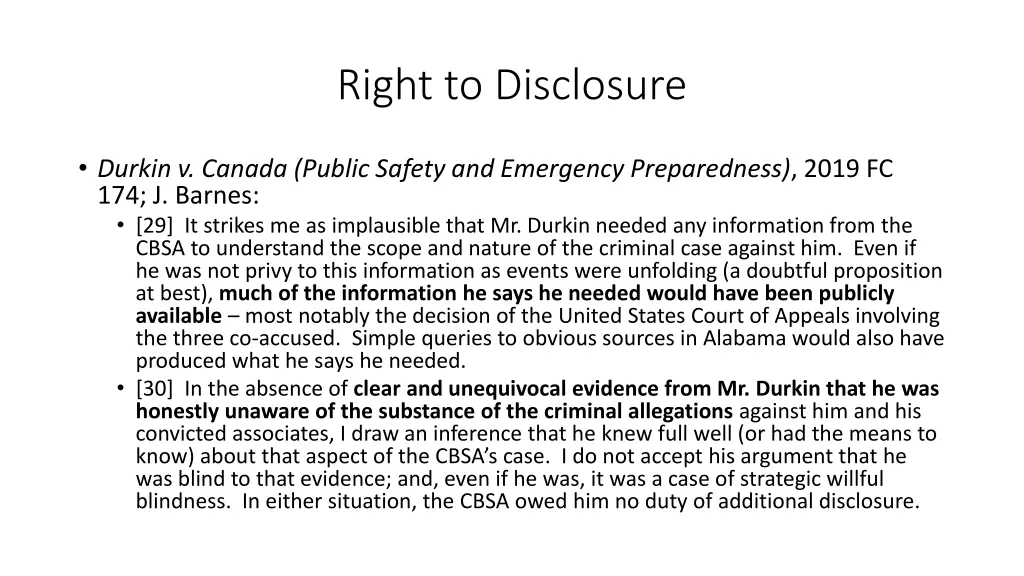 right to disclosure 1