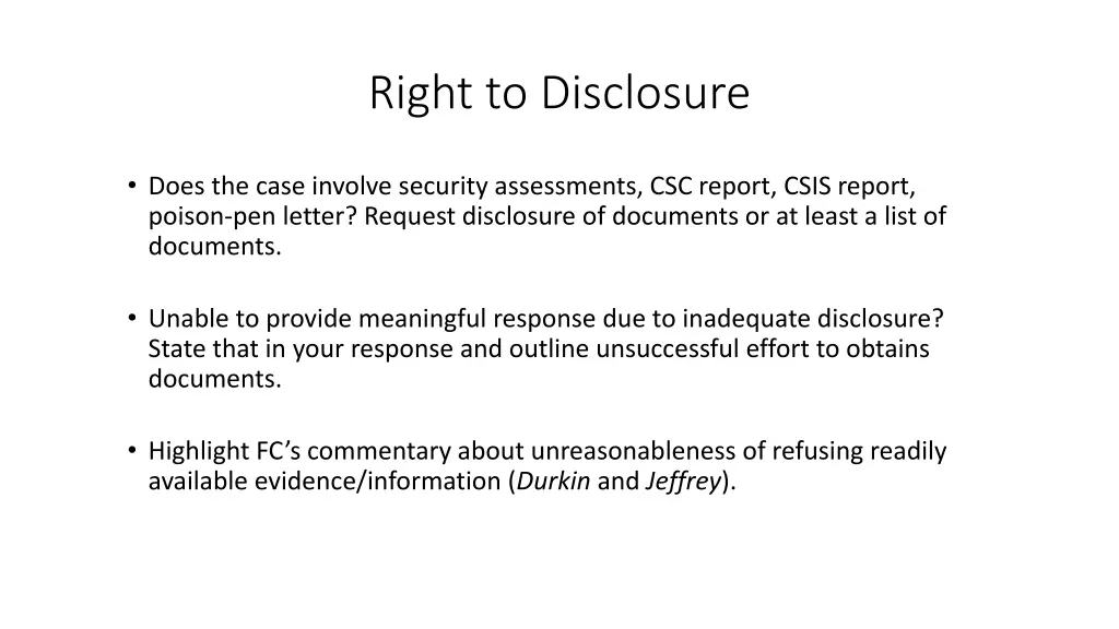 right to disclosure 3