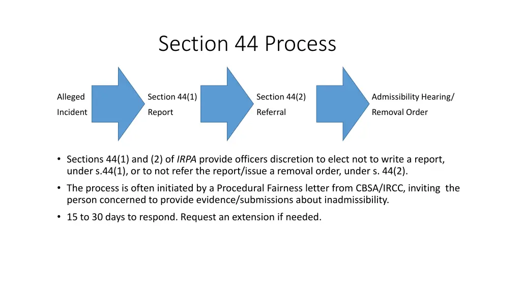 section 44 process