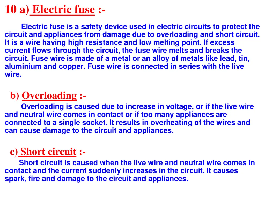 10 a electric fuse