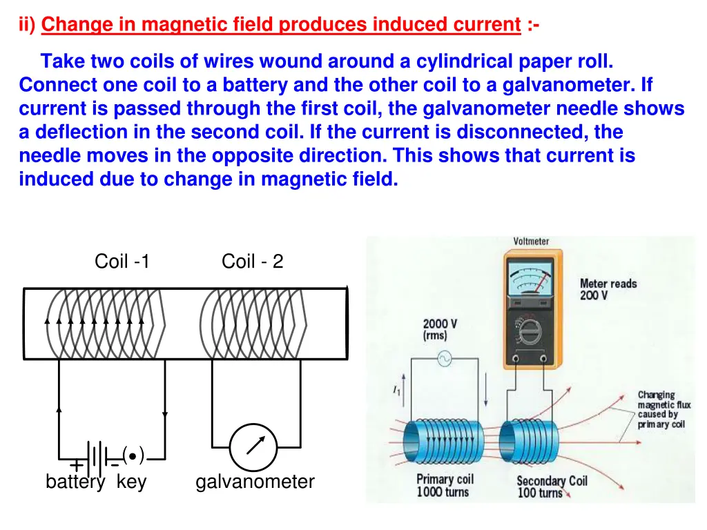 ii change in magnetic field produces induced