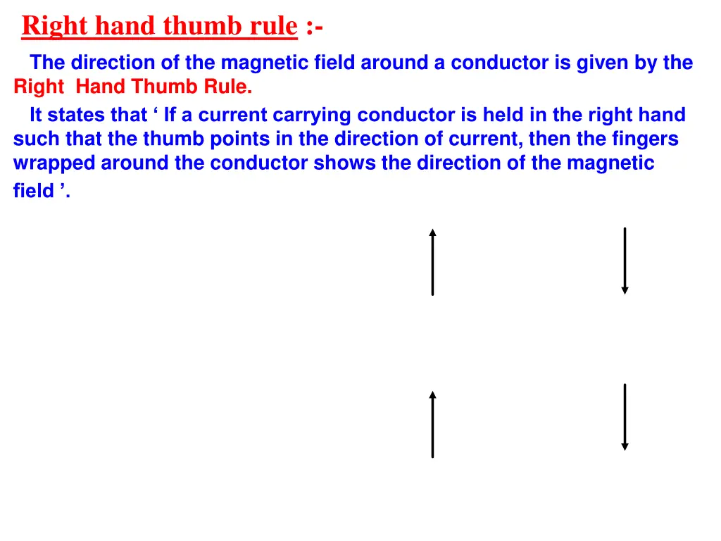 right hand thumb rule the direction