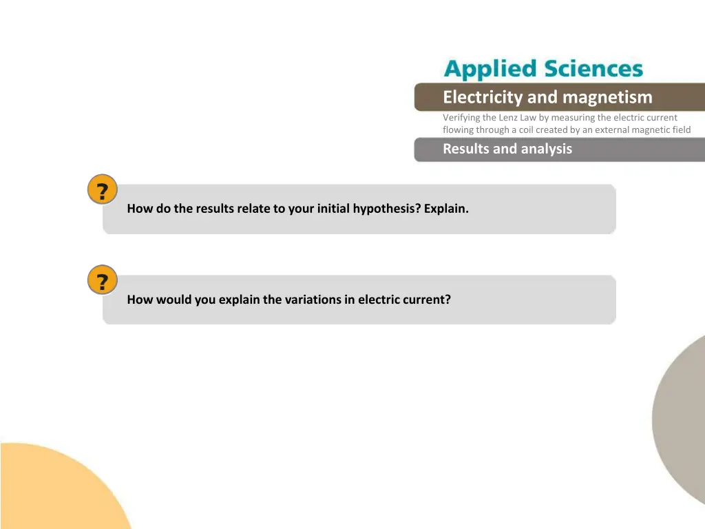 electricity and magnetism verifying the lenz 19