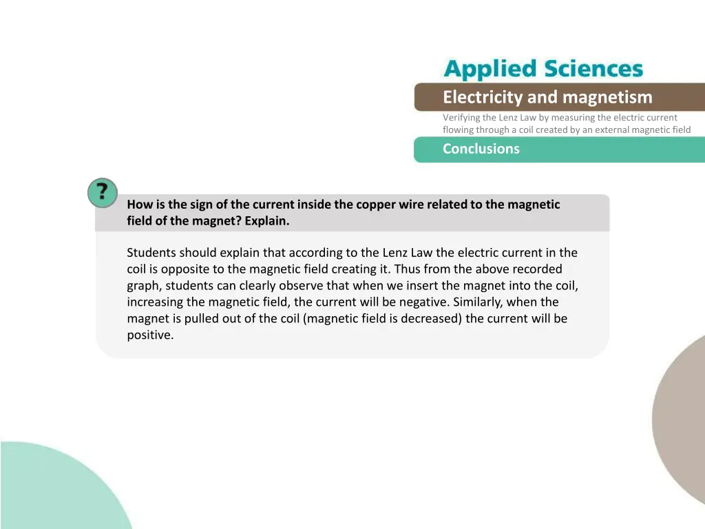 electricity and magnetism verifying the lenz 23