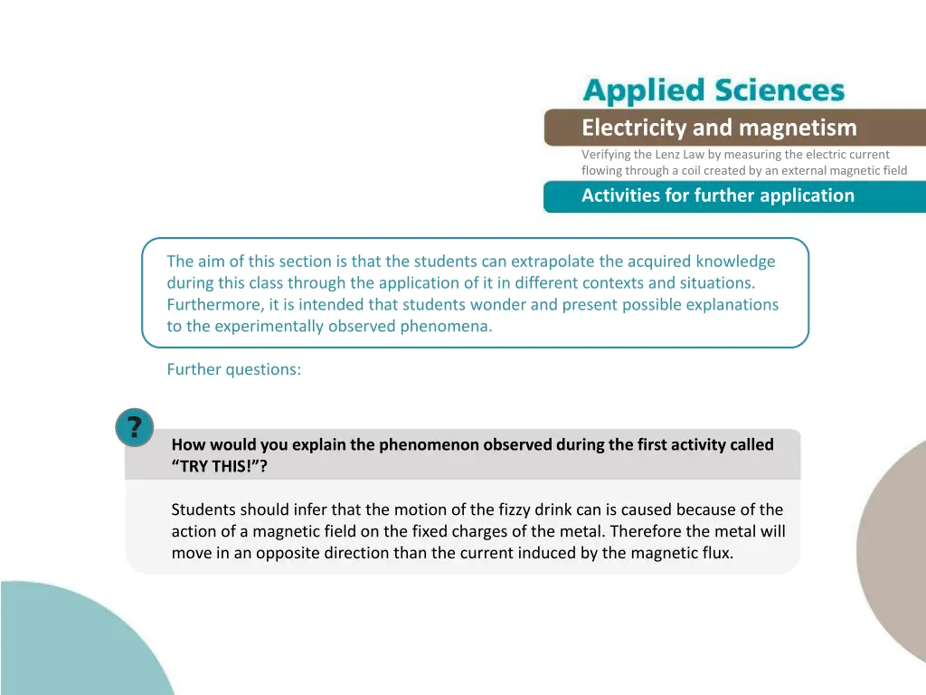 electricity and magnetism verifying the lenz 24