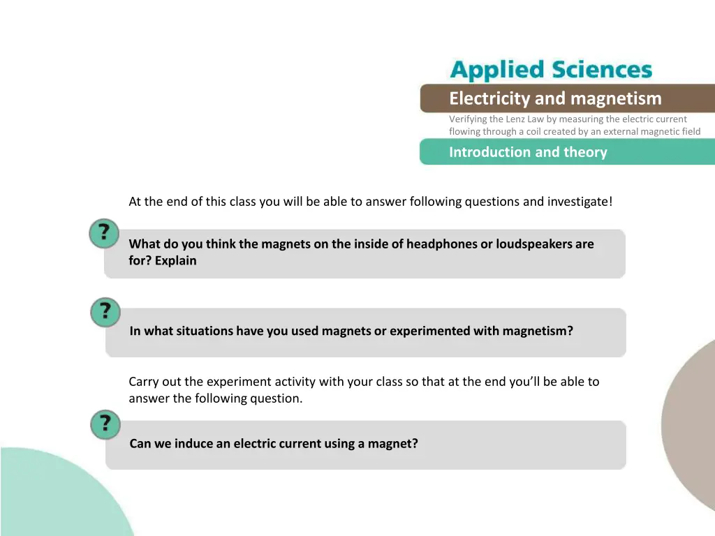 electricity and magnetism verifying the lenz 3