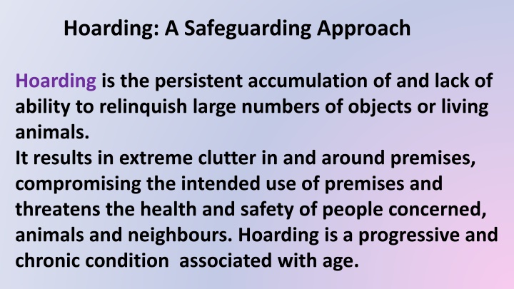 hoarding a safeguarding approach