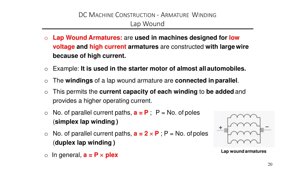 dc m achine c onstruction a rmature w inding 1