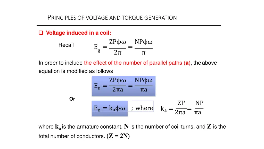 p rinciples of voltage and torque generation