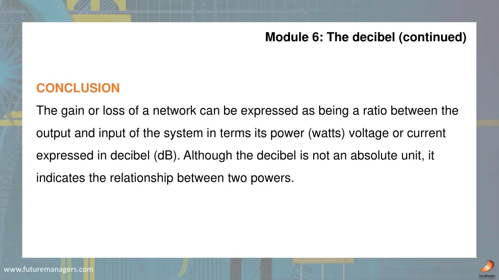 module 6 the decibel continued 3