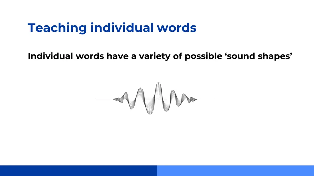 teaching individual words