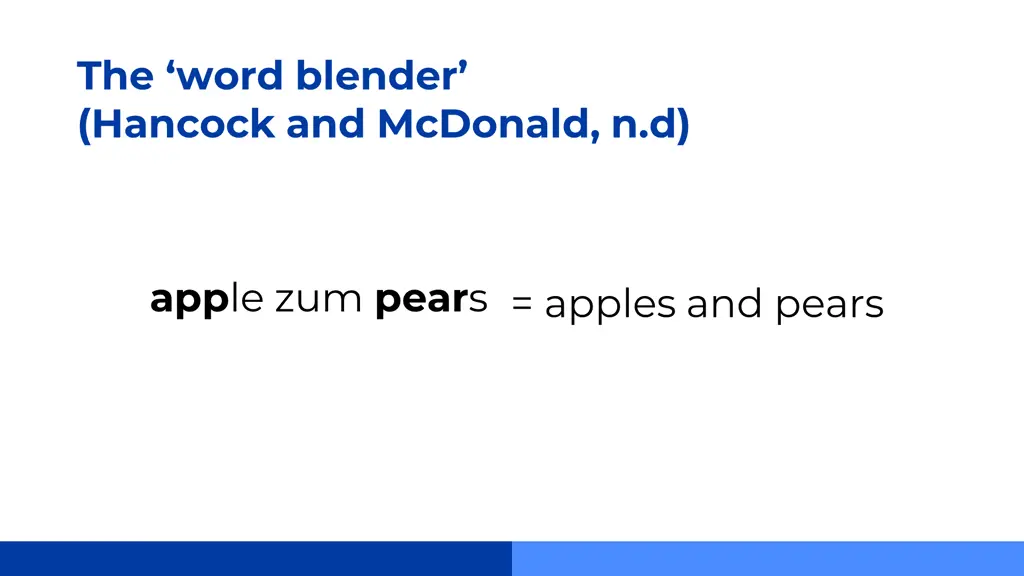 the word blender hancock and mcdonald n d