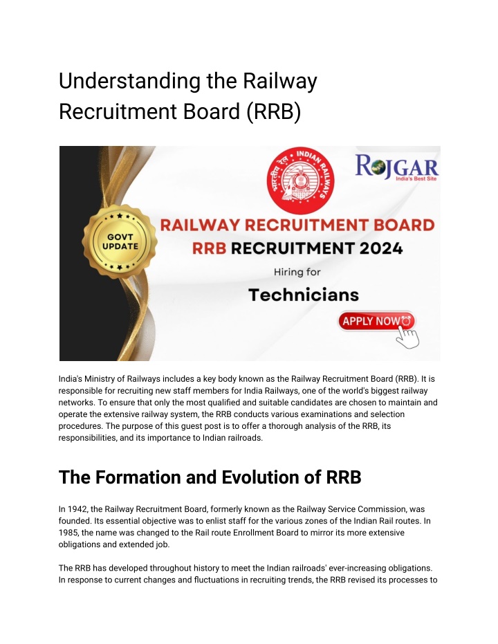 understanding the railway recruitment board rrb