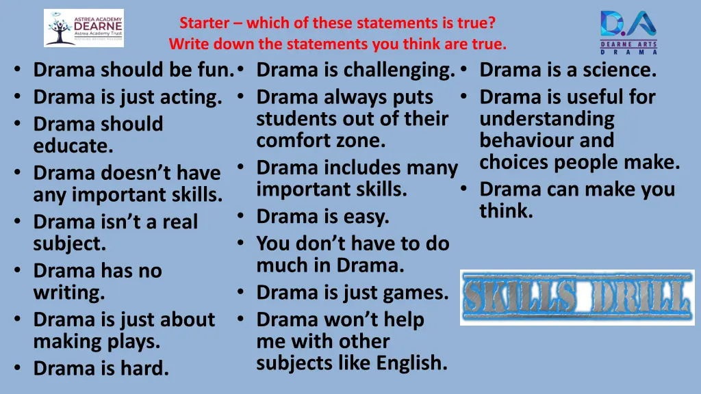 starter which of these statements is true write