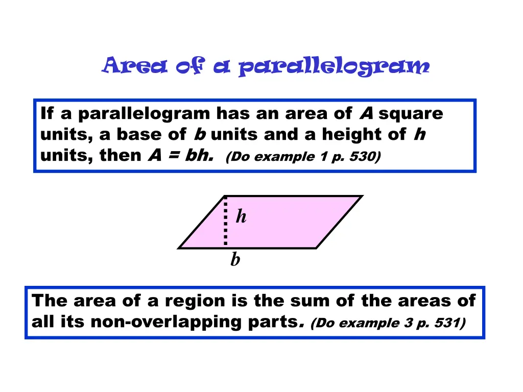 area of a parallelogram