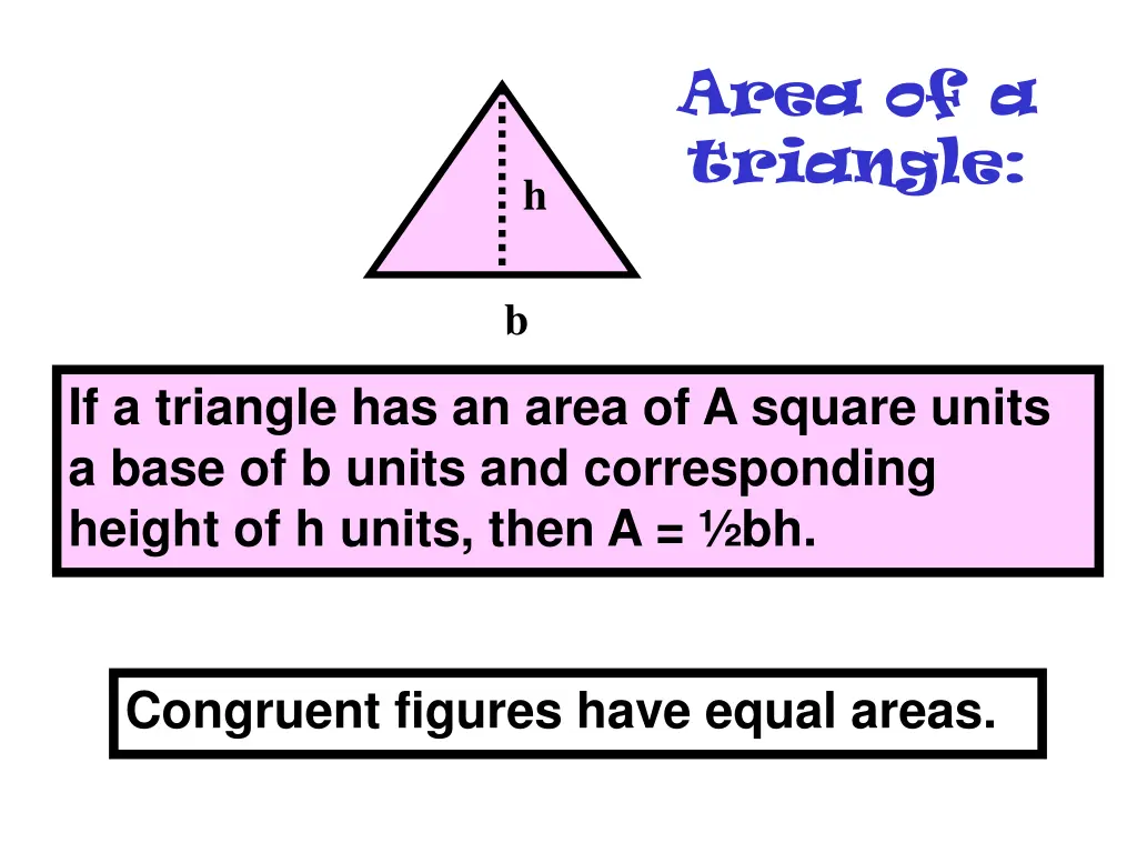 area of a triangle