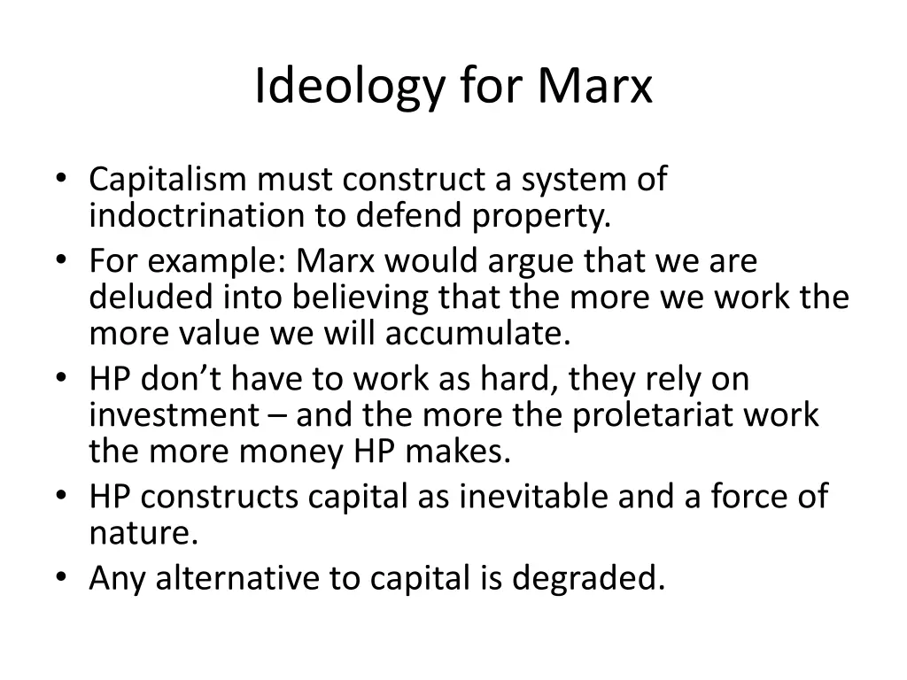 ideology for marx