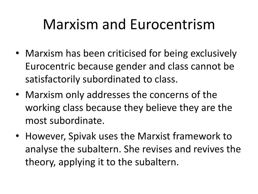 marxism and eurocentrism