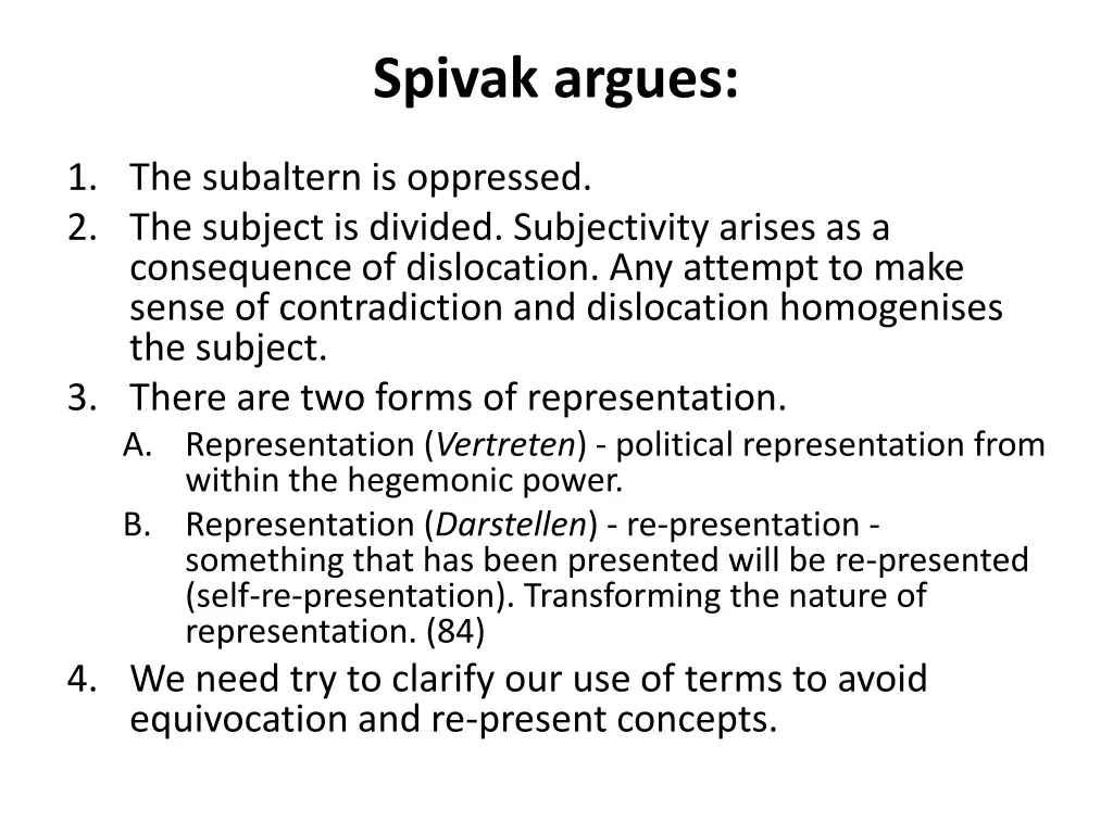 spivak argues