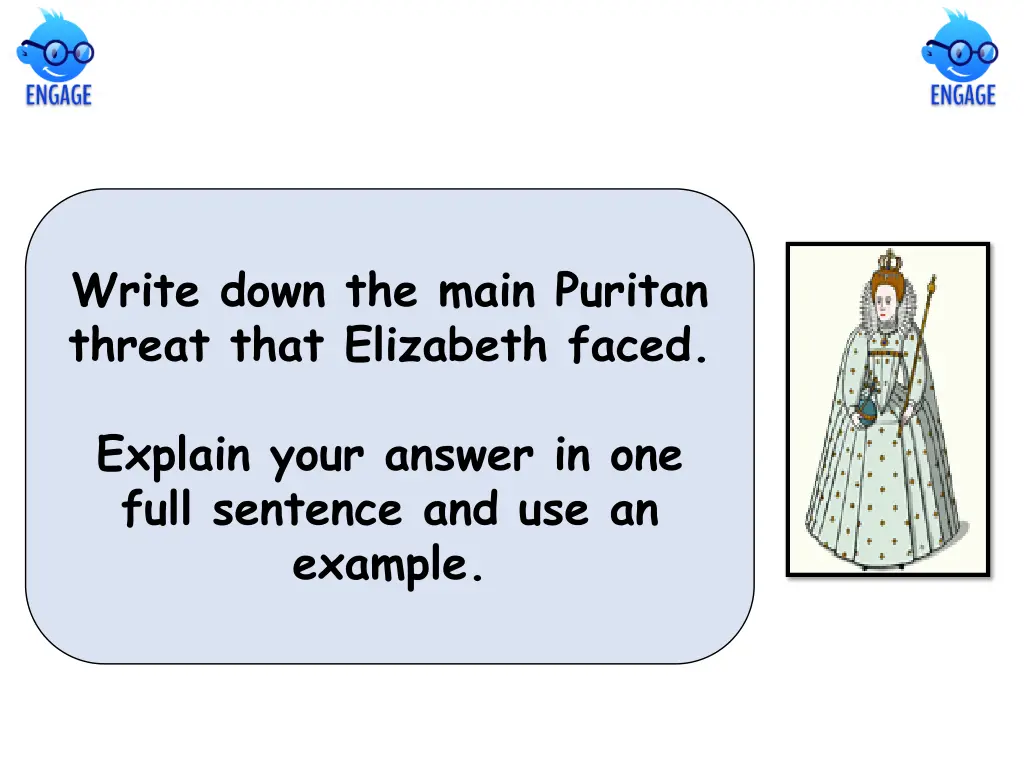 write down the main puritan threat that elizabeth