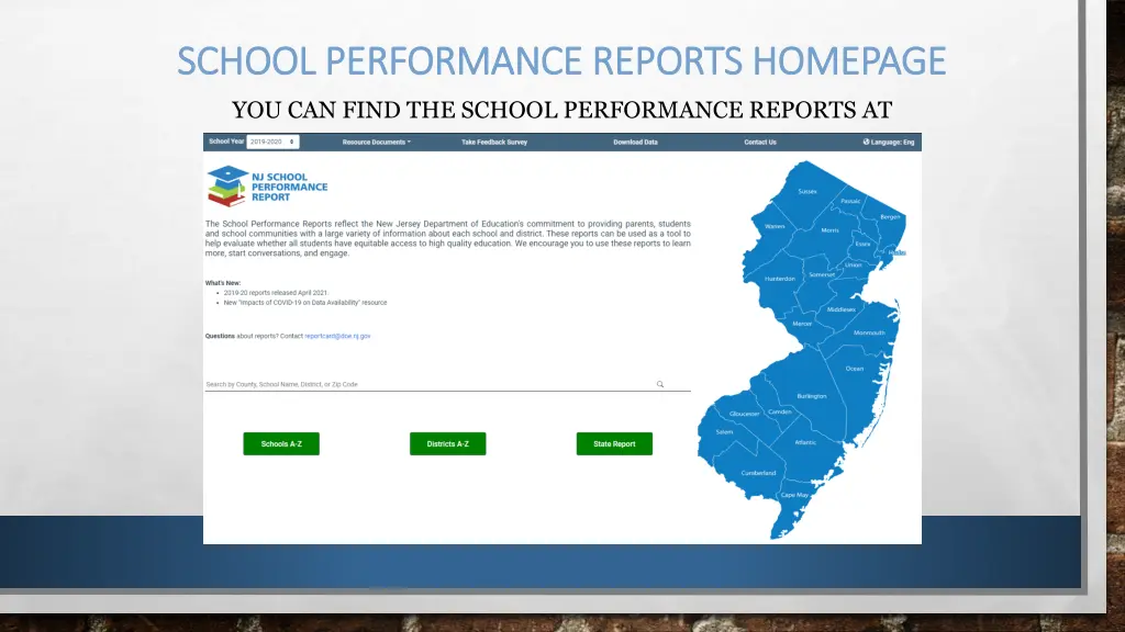 school performance reports homepage school