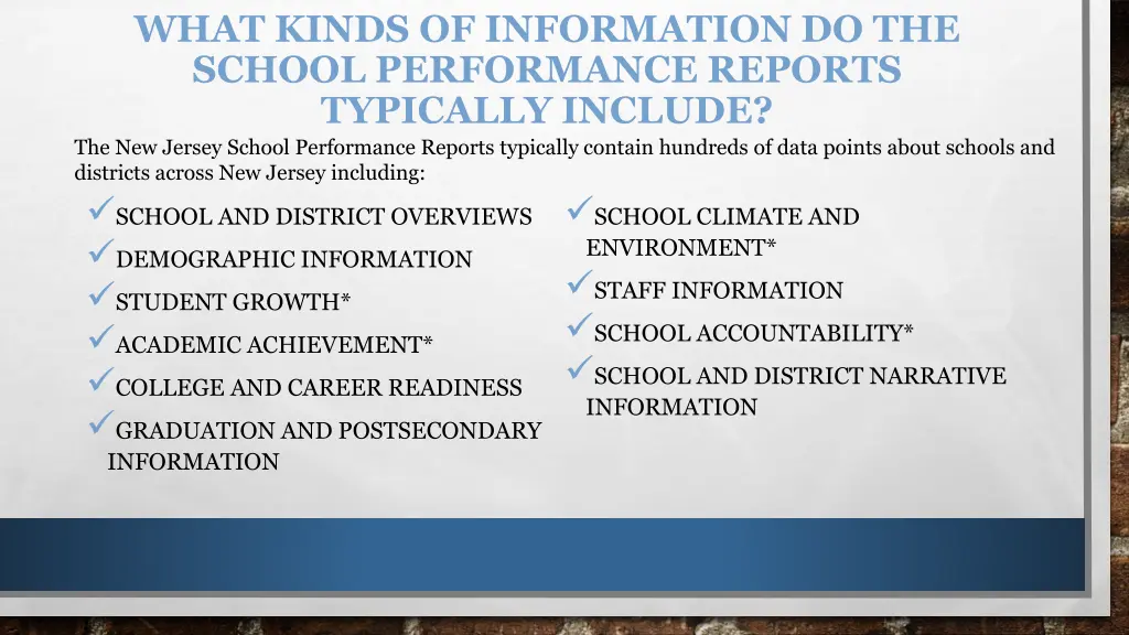 what kinds of information do the school