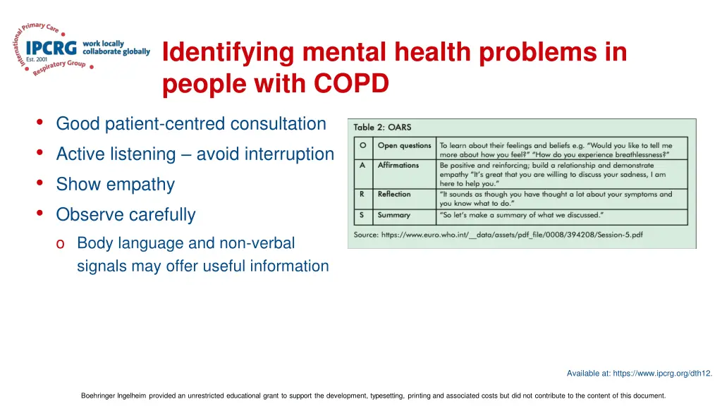 identifying mental health problems in people with