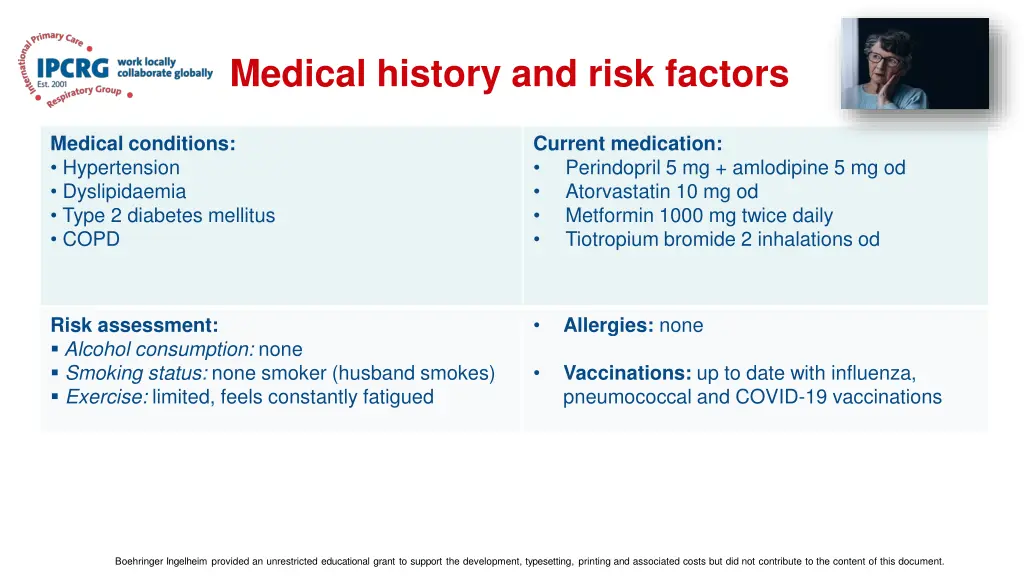 medical history and risk factors