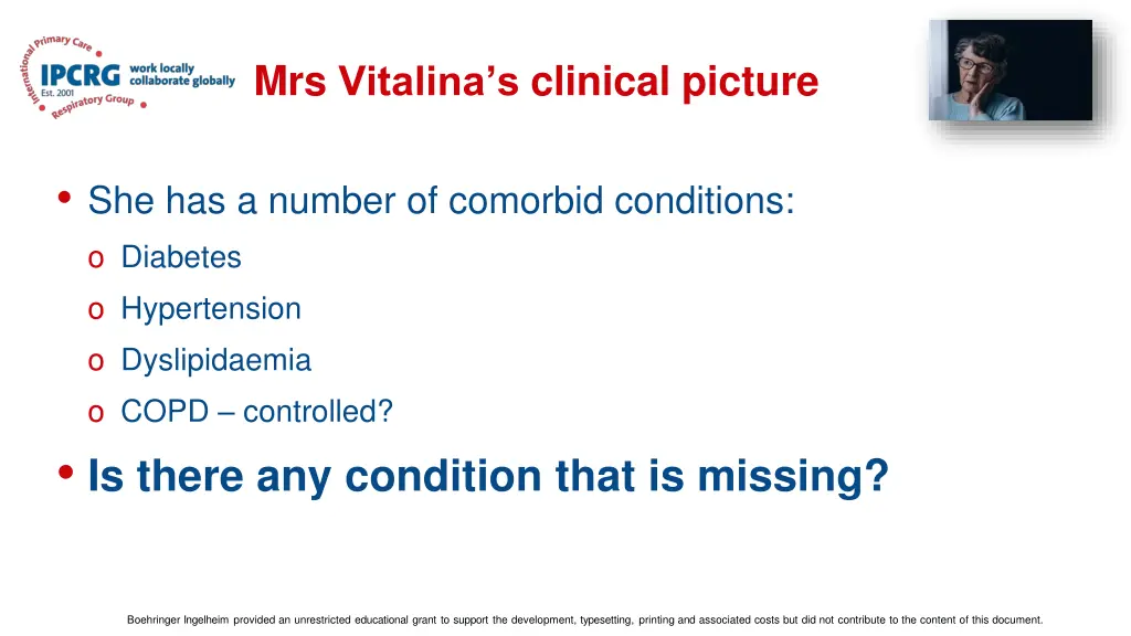 mrs vitalina s clinical picture