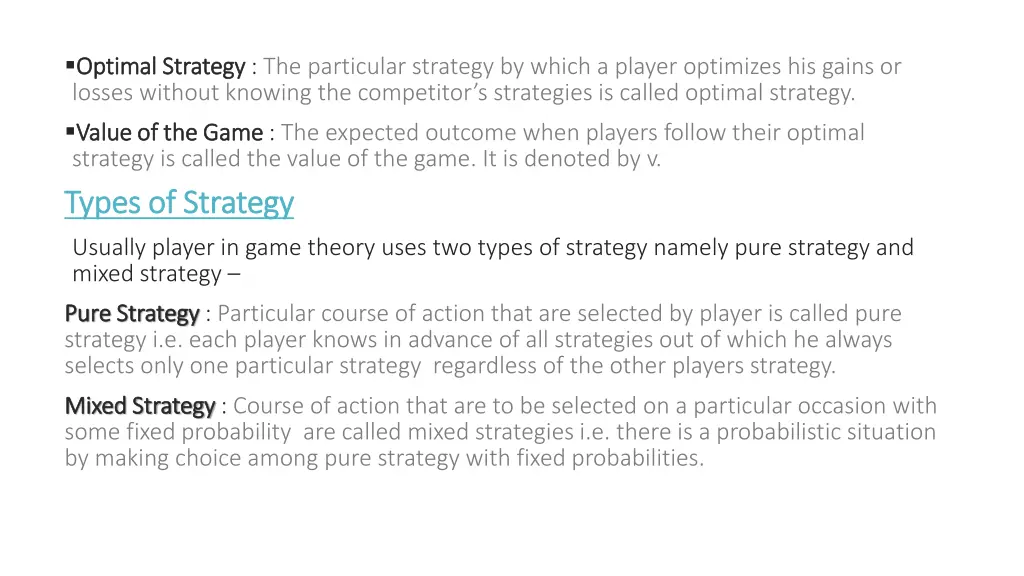 optimal strategy optimal strategy the particular