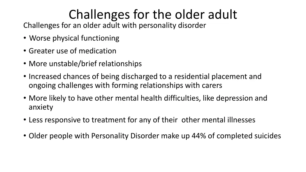 challenges for the older adult challenges