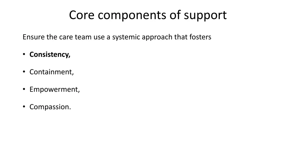 core components of support 1