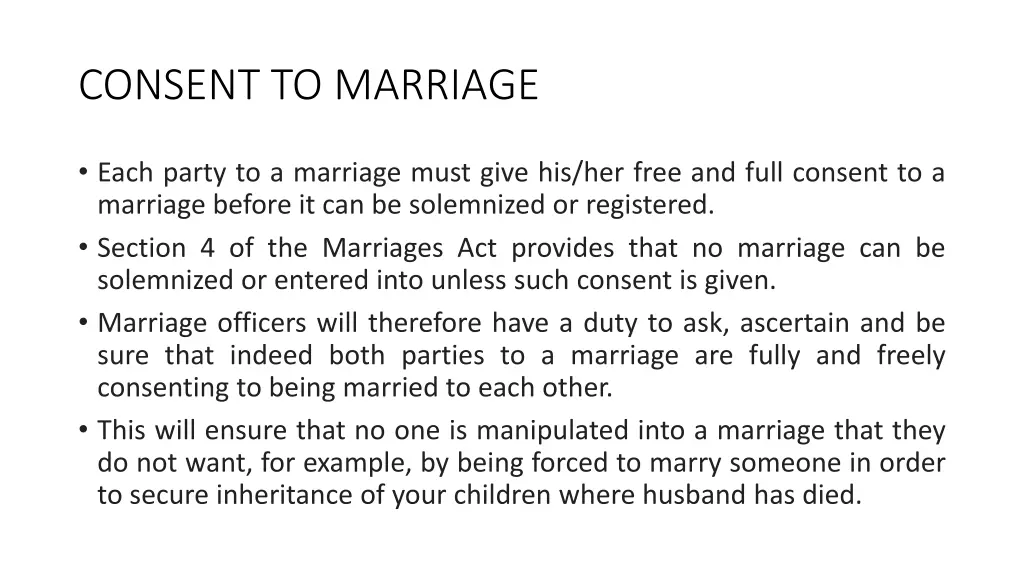 consent to marriage