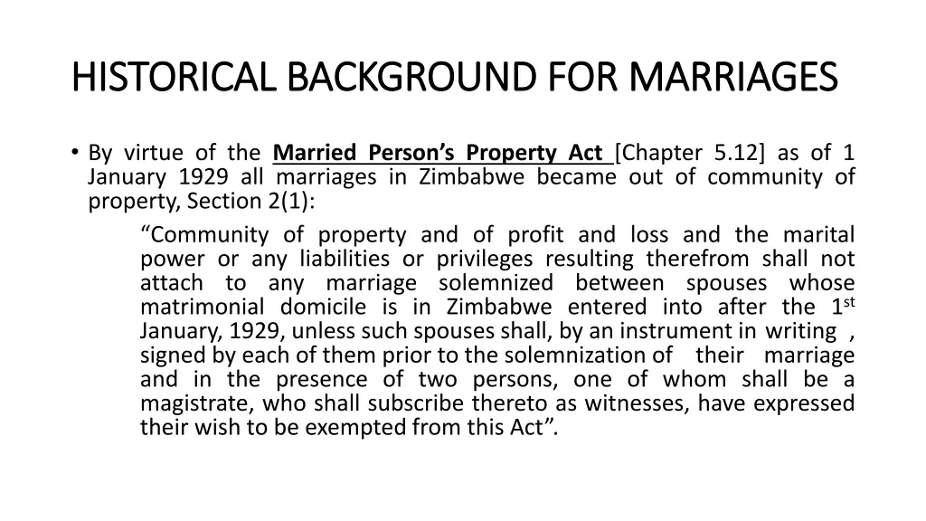 historical background for marriages historical