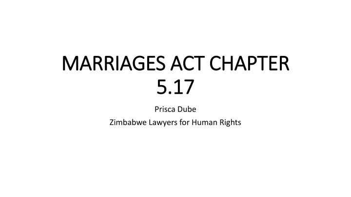 marriages act chapter marriages act chapter