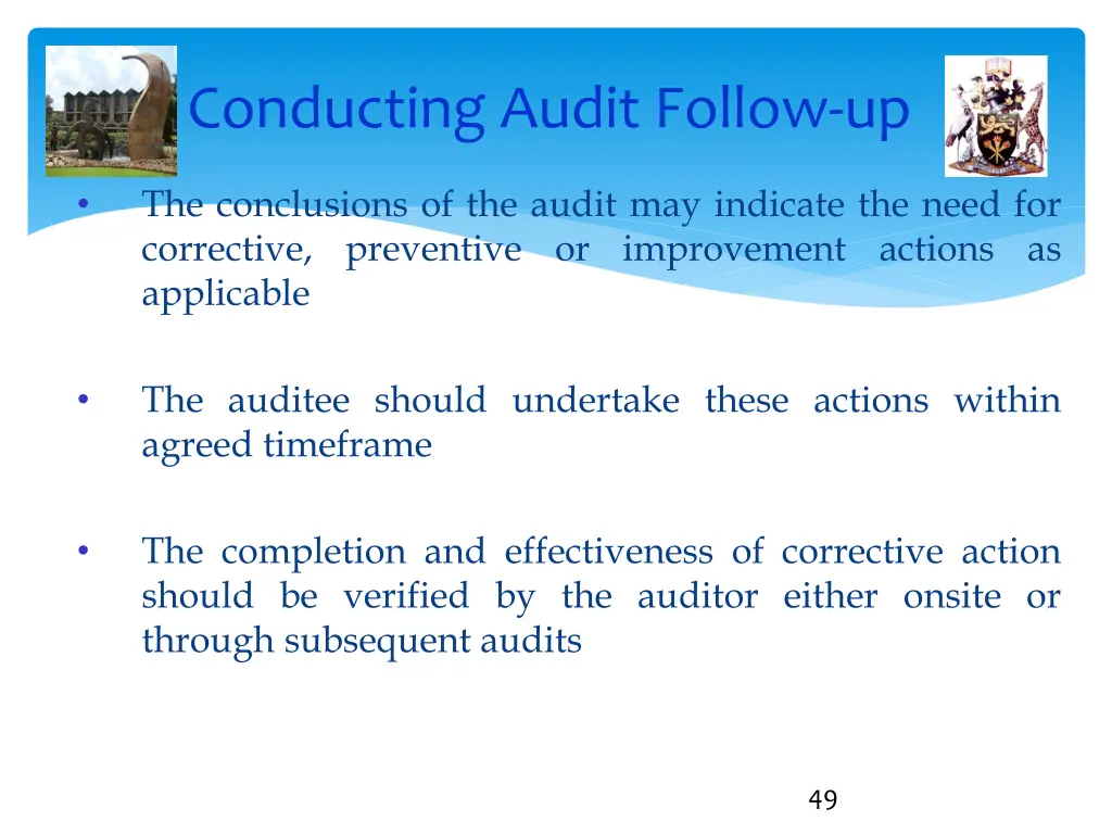 conducting audit follow up