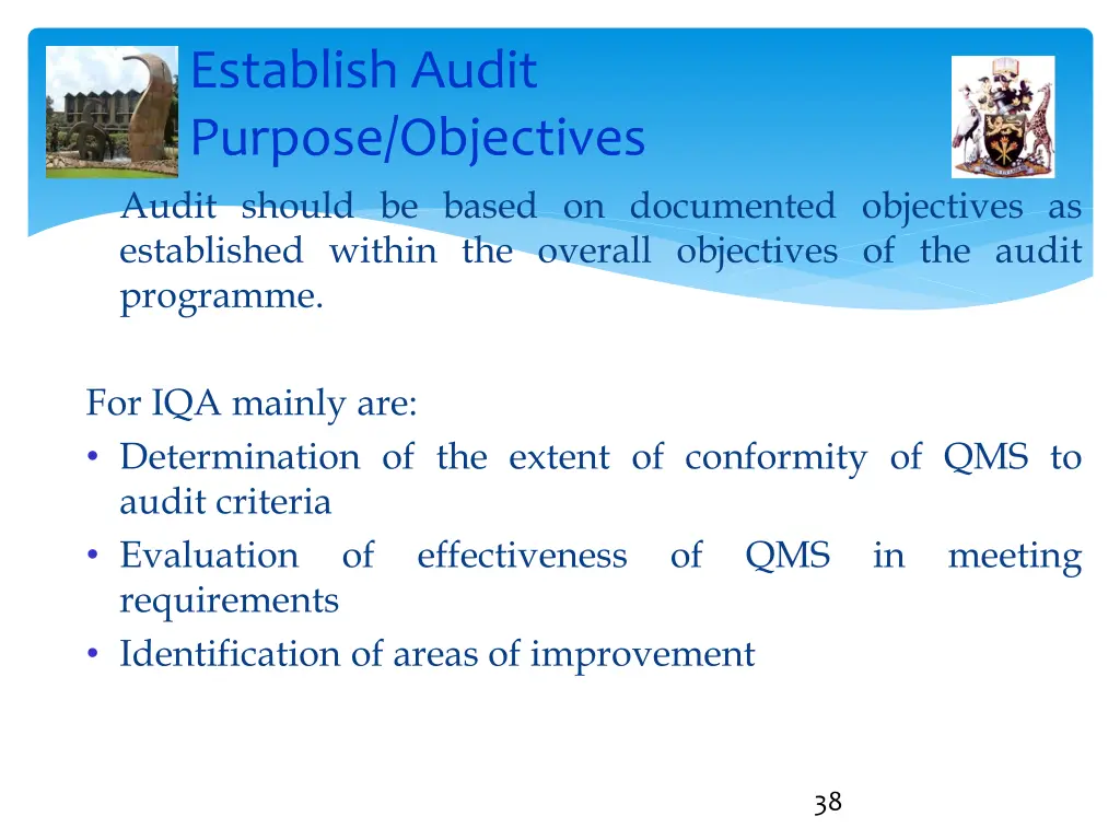 establish audit purpose objectives audit should