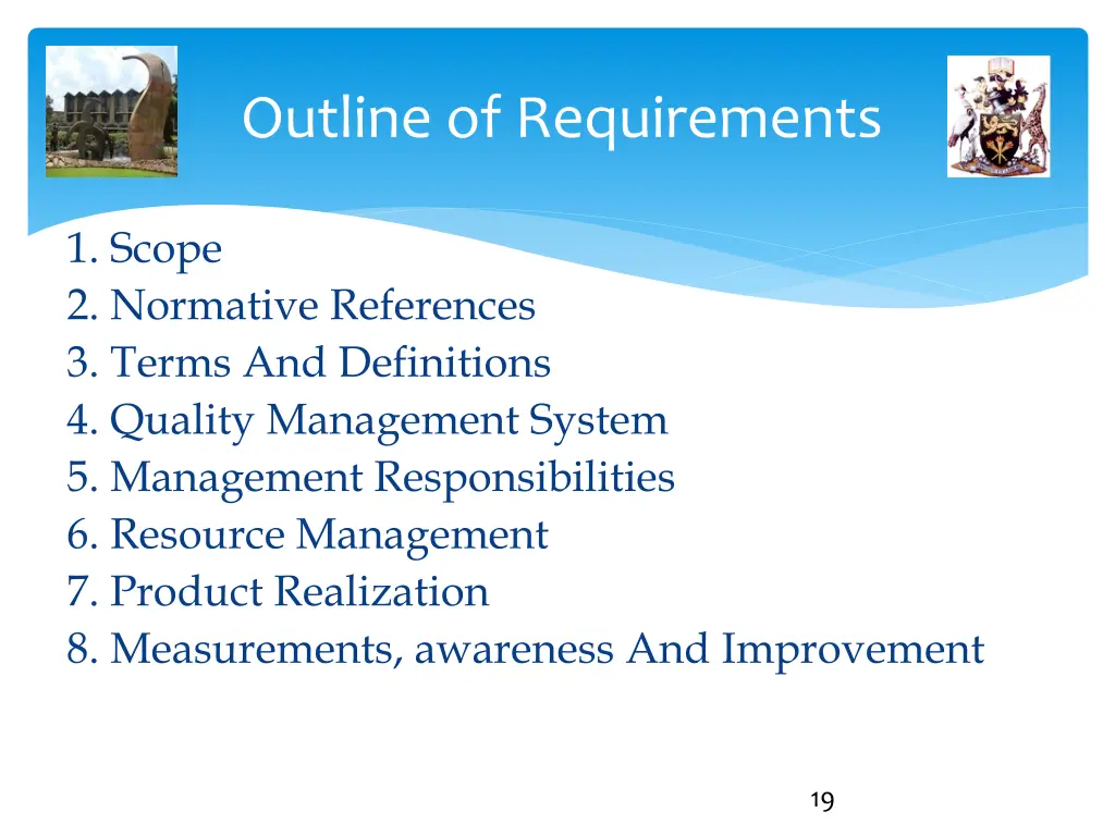 outline of requirements