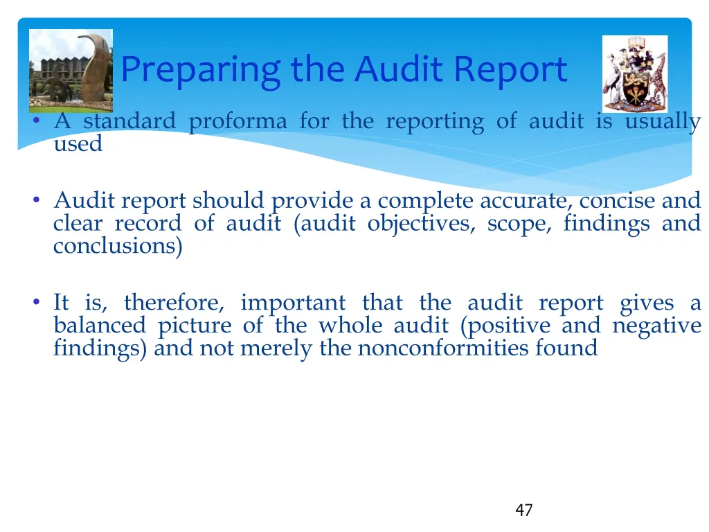 preparing the audit report