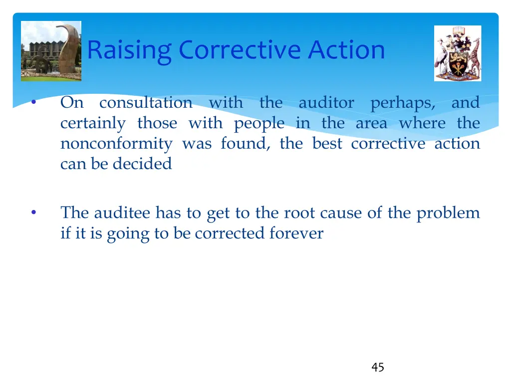 raising corrective action